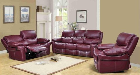 3 Piece Langdon Burgundy Genuine Leather Power Reclining Set - Usa ... with regard to Palmiotto Contemporary Premium Genuine Leather Match 3-Piece Set