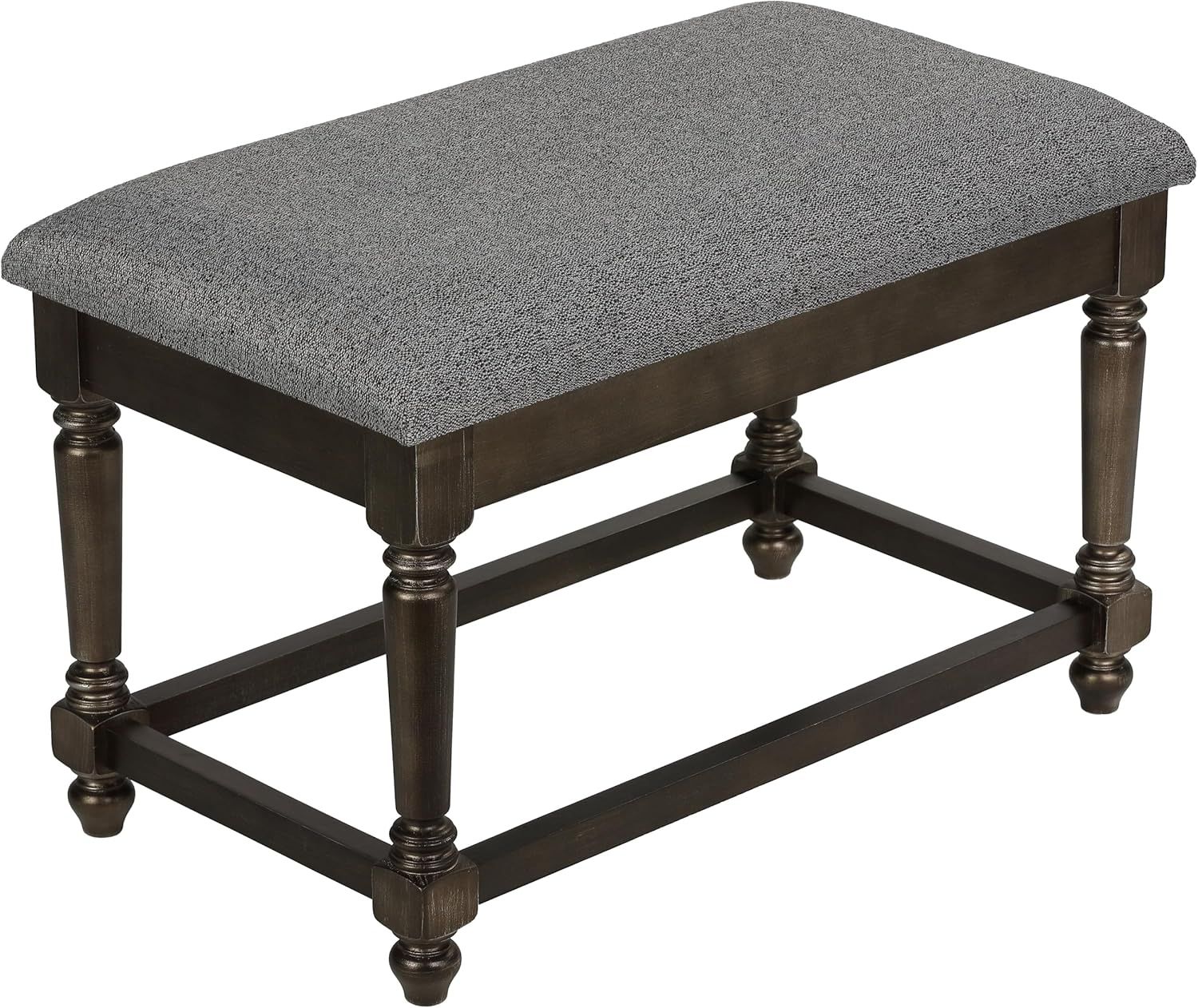 Amazon.com: Cortesi Home Enza Bench In Bronze Brown Color With Grey ... intended for Cortesi Home Herman Ottoman Bench, Gray Fabric With Nailhead Trim