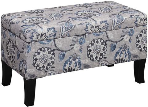 Amazon.com: Cortesi Home Kiki Fabric Storage Long Bench Ottoman, Grey ... for The Art of Choosing the Right Bench for Your Living Space