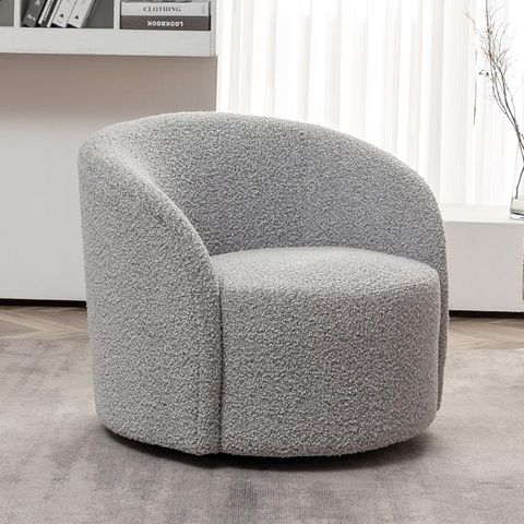 Amazon.com: Kinwell 34" W Mid Century Modern Swivel Barrel Chair, Round ... intended for Modern Barrel Shaped Accent Chair