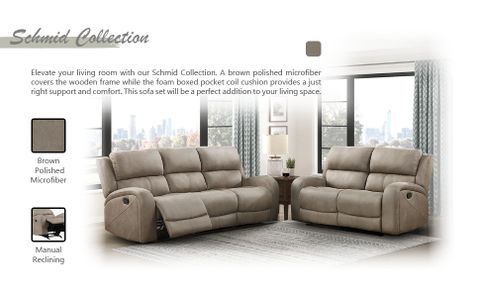 Amazon.com: Lexicon Schmid 2-Piece Polished Microfiber Manual Reclining ... with regard to Pemberly Row 2-Piece Polished Microfiber Manual Reclining Sofa Set In Brown