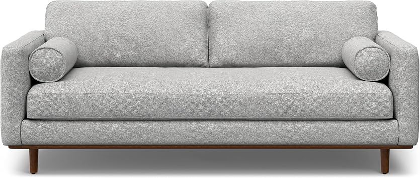 Amazon.com: Simplihome Morrison 89-Inch Wide Sofa In Mist Grey Woven ... throughout Design Insights Behind Morrison's Popular 89 inch Woven-Blend Fabric Furniture