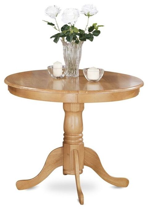 Antique Table, 36" Round With Oak Finish - Traditional - Dining Tables ... regarding The Evolution of Linen Finish in Classic Furniture Design