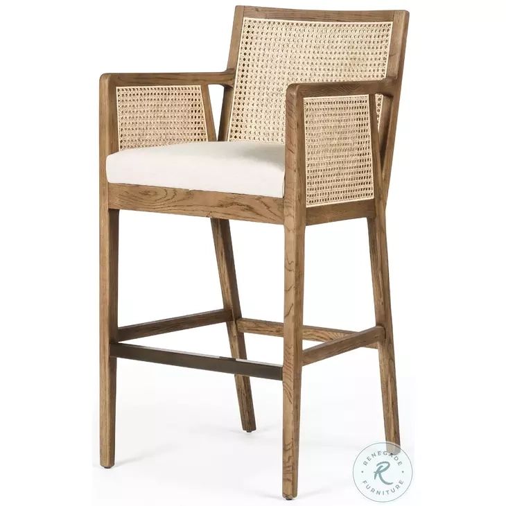 Antonia Savile Flax And Solid Parawood Bar Stool From Four Hands ... with Preserving Heritage Through Antonia Stool-Toasted Parawood-Savile Flax-Bar Craftsmanship