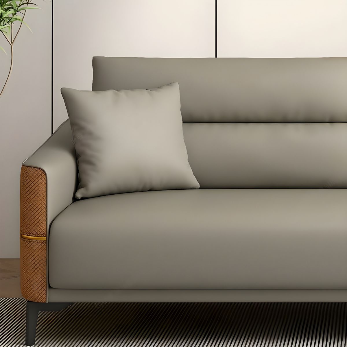 Artificial Leather Reception Sofa Modern Style Armrest And Backrest ... with regard to Modern Contemporary Armchairs And Loveseat 3-Piece Set