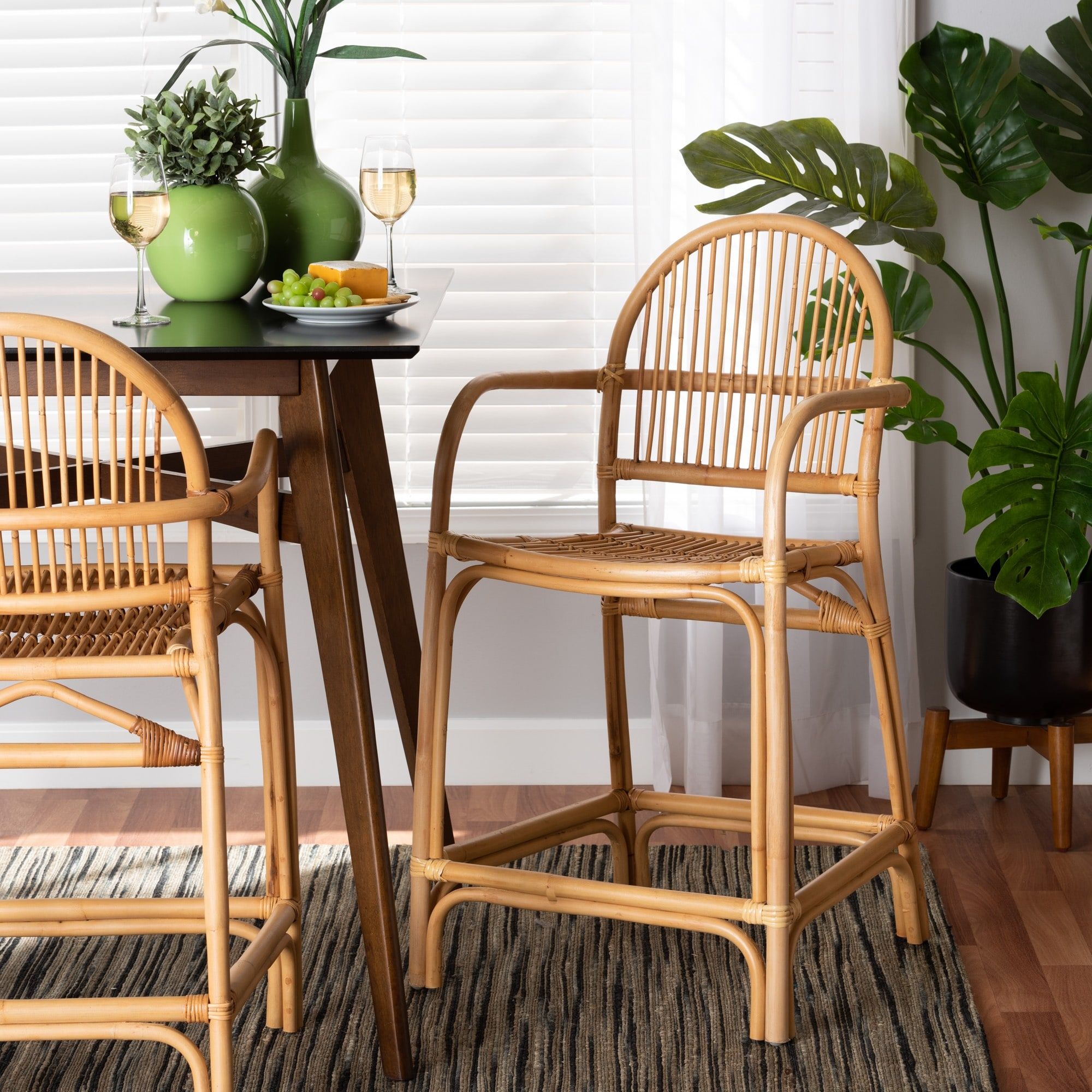 Arween Modern Bohemian Natural Brown Rattan Counter Stool - On Sale ... regarding Understanding the Artistry Behind Esta Natural Brown Rattan Furniture