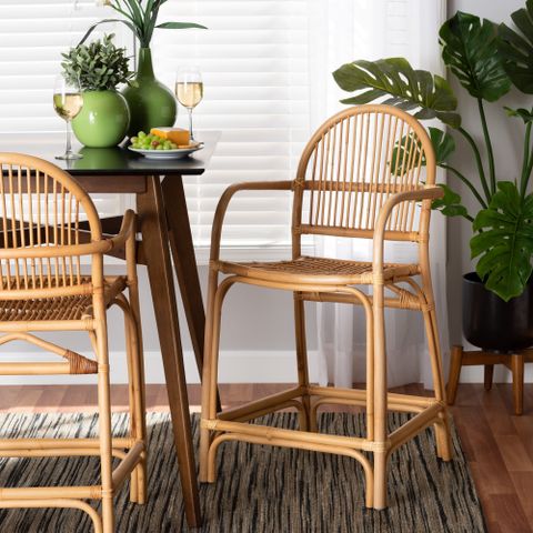 Arween Modern Bohemian Natural Brown Rattan Counter Stool - On Sale ... regarding Understanding the Artistry Behind Esta Natural Brown Rattan Furniture