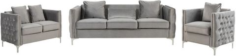 Bayberry Gray Velvet Sofa Loveseat Chair Living Room Set By Lilola Home ... with Exploring Comfort and Style in Contemporary Sofa Collections