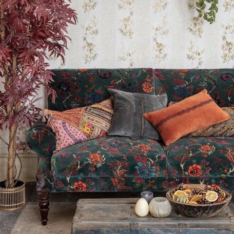 Bayberry Olive Green Velvet Sofa Floral Cotton Two Seater Sofa Fair ... with Exploring Comfort and Style in Contemporary Sofa Collections