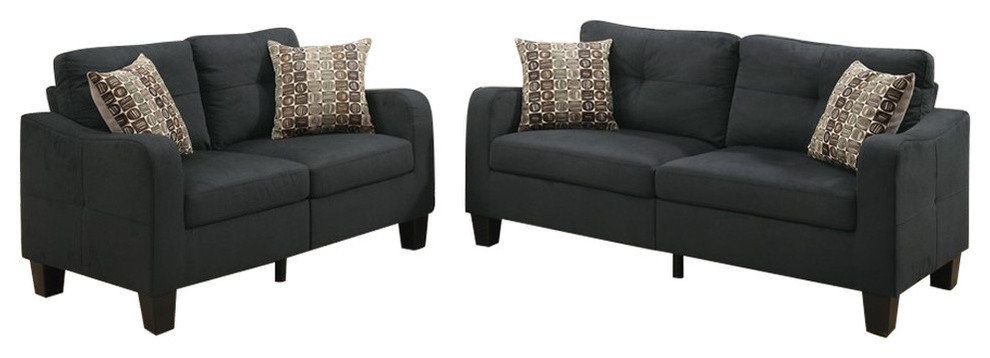 Benzara Bm168738 Polyfiber 2 Pieces Sofa Set With Accent Pillows Dark ... in Choosing the right gray polyfiber sectional for your living space