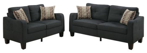 Benzara Bm168738 Polyfiber 2 Pieces Sofa Set With Accent Pillows Dark ... in Choosing the right gray polyfiber sectional for your living space