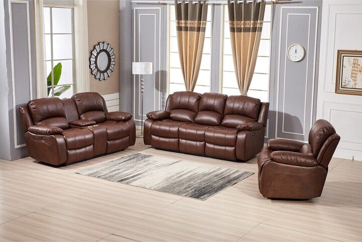 Betsy Furniture 3 Piece Bonded Leather Power Reclining Living Room Set ... inside Design Trends in Contemporary Living Room Furniture