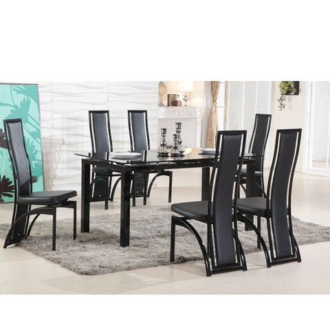 Black Glass Extending Dining Set - Designer Review & Photo for A Deep Dive into the Versatility of Iris Black Glass Dining Table