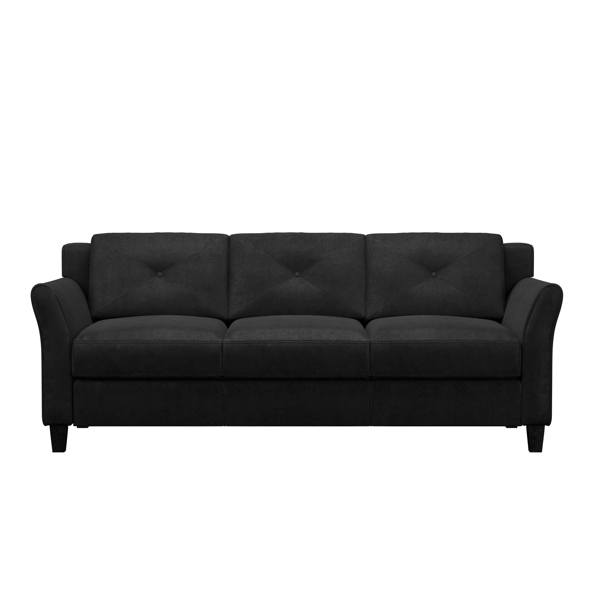Black Microfiber Sofa And Loveseat | Baci Living Room intended for Set Of 3 Black Microfiber Sofa And Accent Chair
