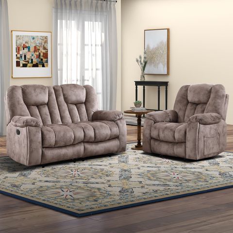 Bonzy Home 2-Piece Manyal Reclining Sofa Set ,Recliner Chair With ... within Estelle Power Reclining 2 Piece Sofa And Recliner Set
