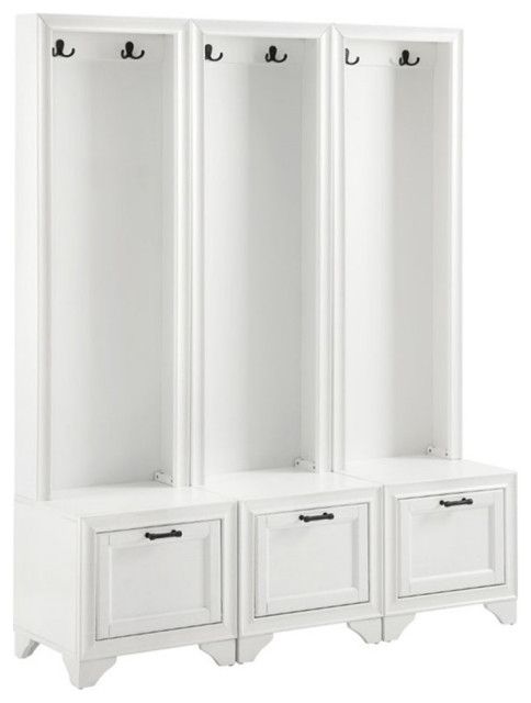 Bowery Hill Transitional 3 Piece Entryway Set In Distressed White ... with Styling Tips for Harper 3-Piece Entryway Set in Contemporary Interiors