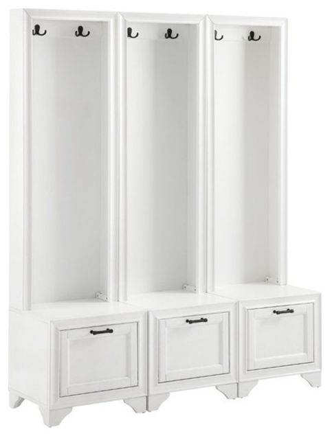 Bowery Hill Transitional 3 Piece Entryway Set In Distressed White ... with Styling Tips for Harper 3-Piece Entryway Set in Contemporary Interiors