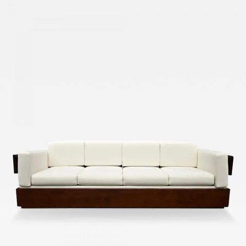 Celina Decorações - Brazilian Modern Sofa In Hardwood And White Linen ... in The Art of Choosing the Perfect Celina Sofa in Neutral Tones