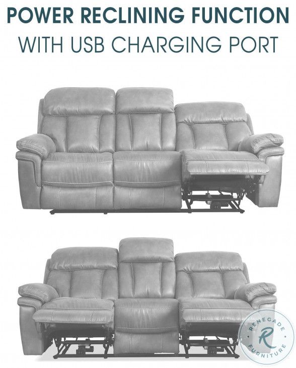 Claude Light Gray Reclining Sofa With Dual Power Headrest And Lumbar ... regarding How recliner technology transforms comfort in living spaces