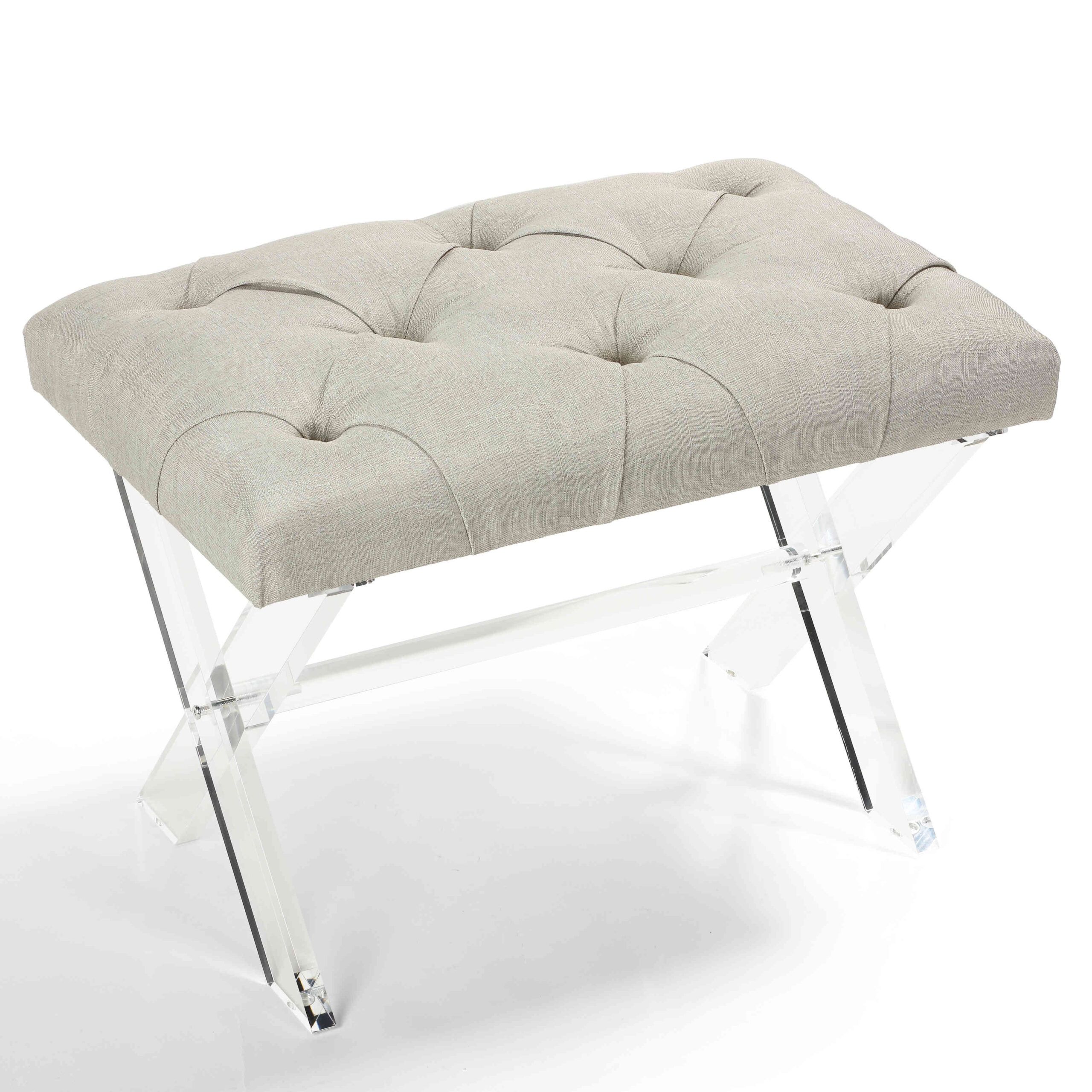 Cortesi Home Shayna X Bench In Ottoman, Grey Linen - Walmart.com with regard to The Art of Choosing the Right Bench for Your Living Space