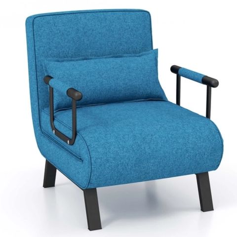 Costway Folding 6 Position Armchair Lounge Couch Convertible Sleeper ... with Costway Convertible Sofa Folding Arm Chair Sleeper Recliner Lounge Couch