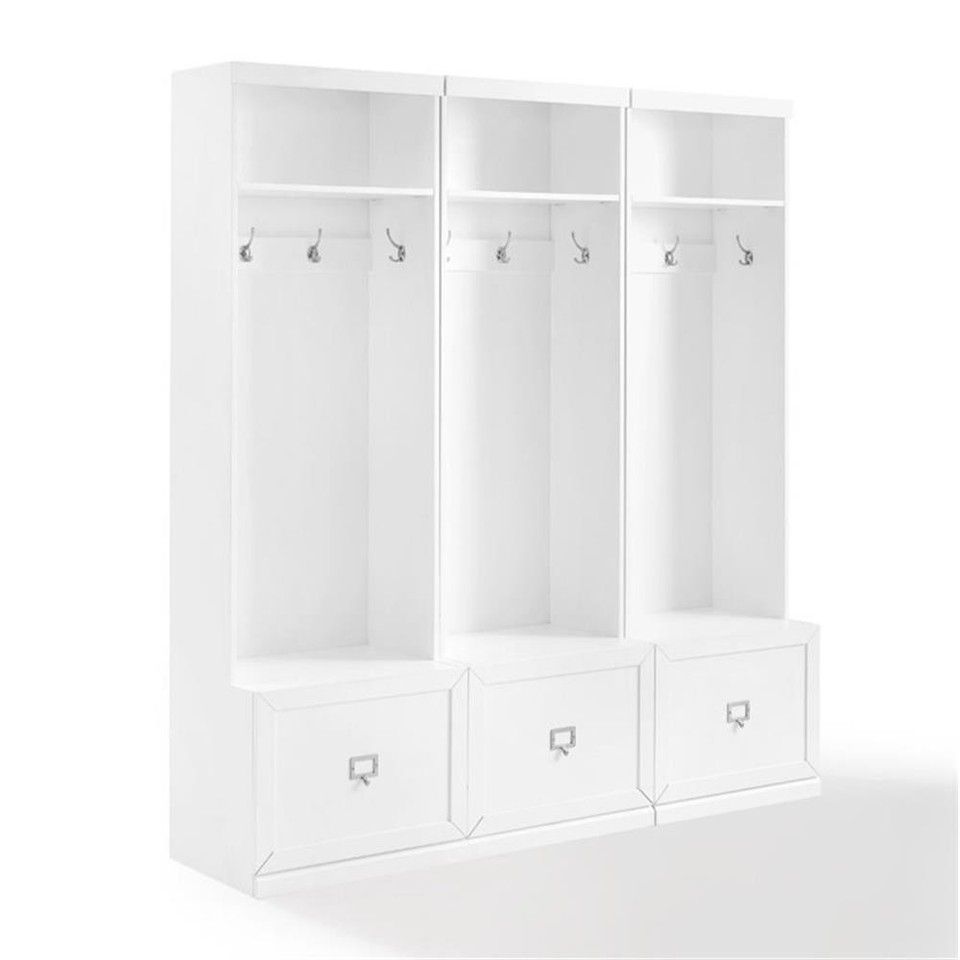 Crosley Furniture Harper 3 Piece Mdf Wood Entryway Set In White | Ebay throughout Harper 3-Piece Entryway Set, White 3 Hall Trees