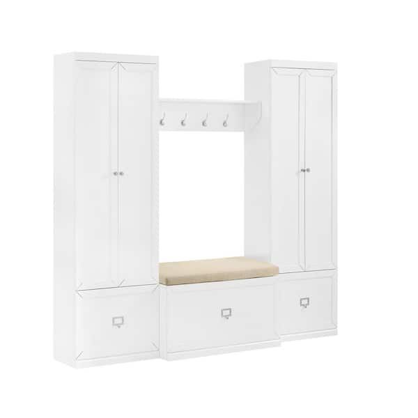 Crosley Furniture Harper White 4-Piece Entryway Set Kf31015Wh - The ... for Styling Tips for Harper 3-Piece Entryway Set in Contemporary Interiors