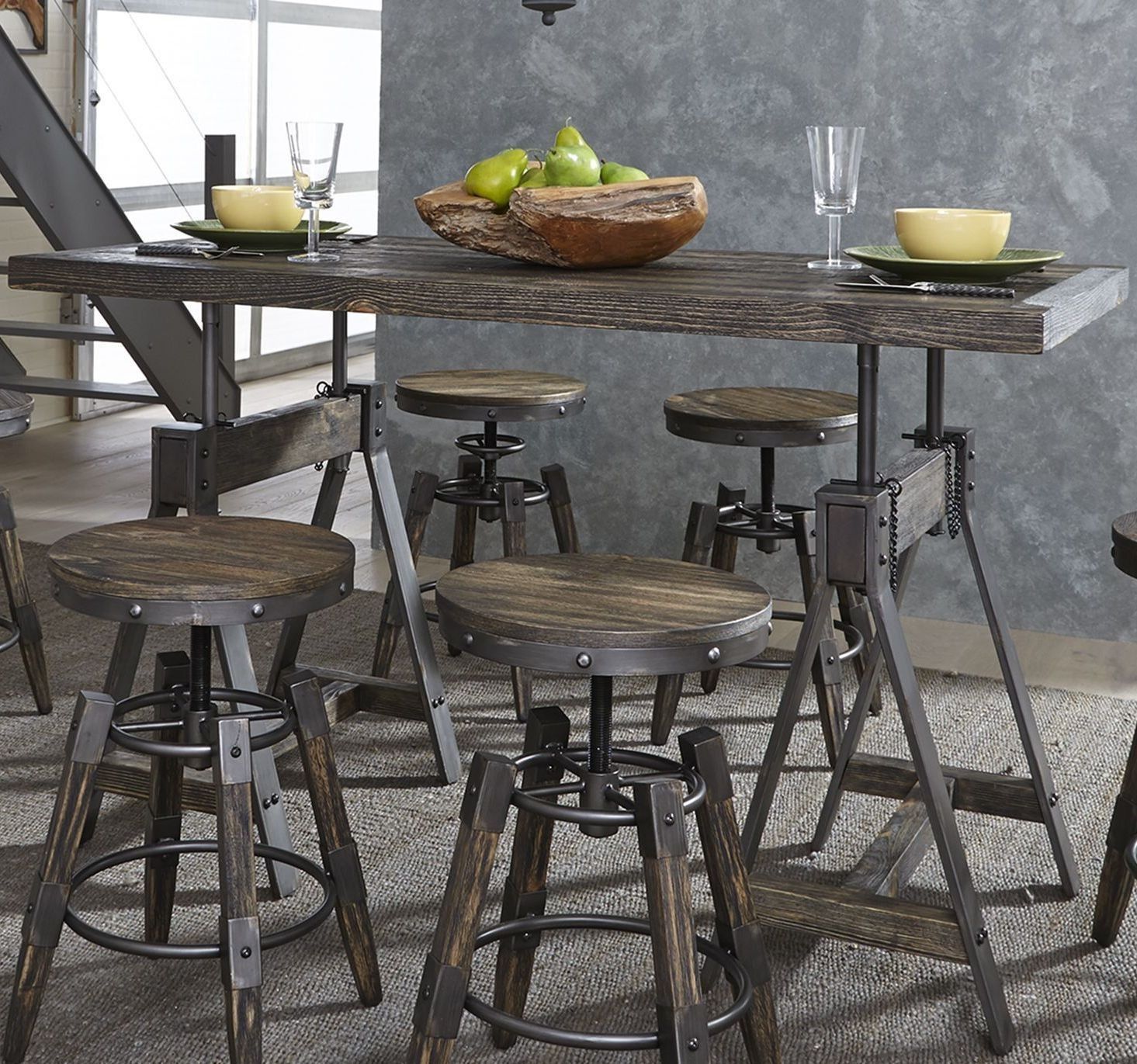 Dining Table Adjustable Height : Adjustable Height Crank Dining Table ... with regard to Adjustable Height 72 Dining Table