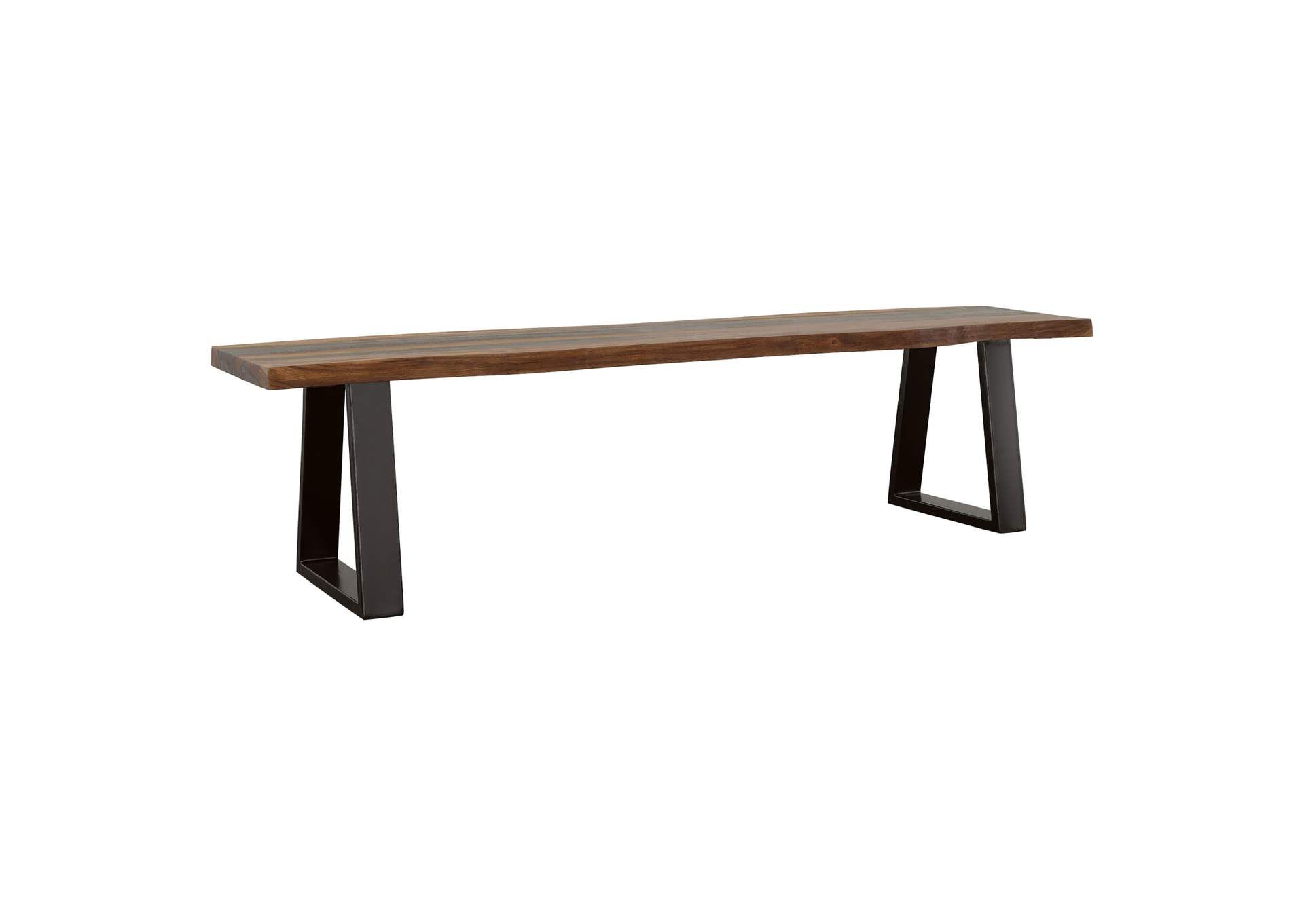 Ditman Live Edge Wood Dining Bench Grey Sheesham for Ditman Live Edge Dining Table Grey Sheesham And Black