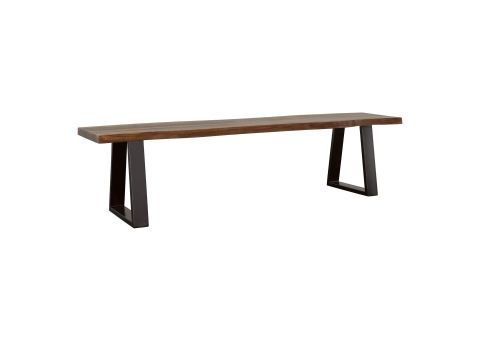 Ditman Live Edge Wood Dining Bench Grey Sheesham for Ditman Live Edge Dining Table Grey Sheesham And Black