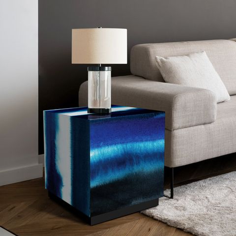 Empire Art Direct Reverse Printed Beveled Art Glass Cocktail Table ... intended for Enhancing Living Spaces Through Strategic Mirror and Glass Cabinet Placement