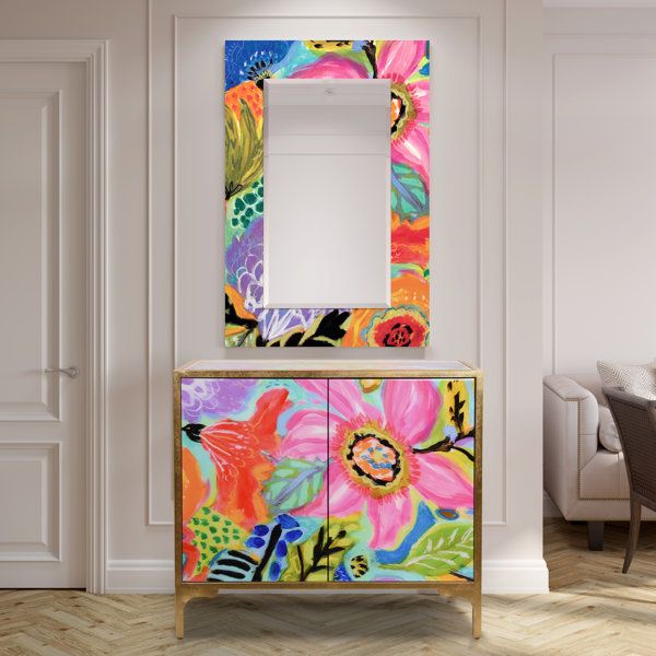 Empire Art Direct &quot;Secret Garden Floral Ii&quot; Reverse Printed Beveled Art ... intended for Decoding the Aesthetics of Beveled Art Glass in Interior Design