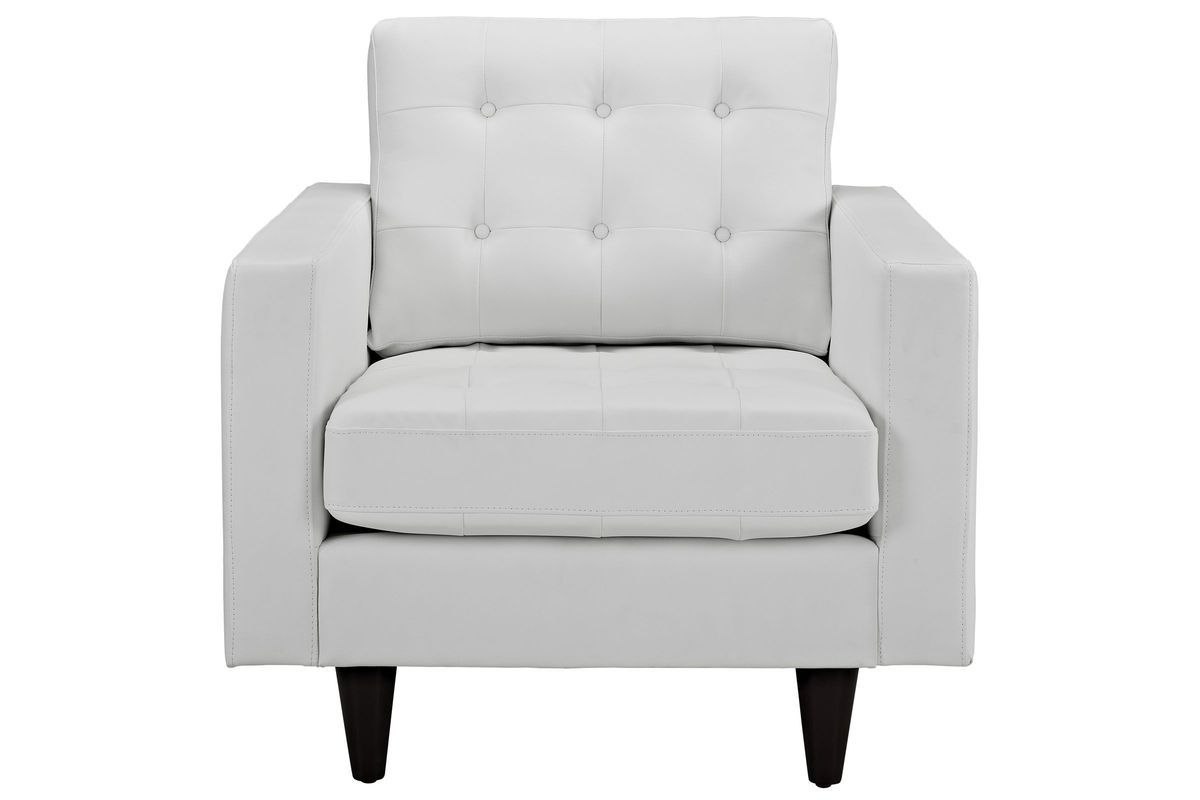 Empress Bonded Leather Armchair In White At Gardner-White within Empress Bonded Leather Armchair, White