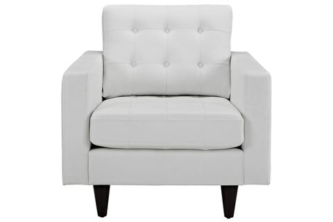 Empress Bonded Leather Armchair In White At Gardner-White within Empress Bonded Leather Armchair, White