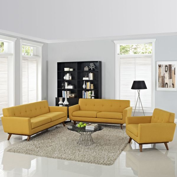 Engage Sofa Loveseat And Armchair Set Of 3 Citrus Modway | Sofa ... regarding Engage Sofa Loveseat And Armchair Set Of 3 By Modway