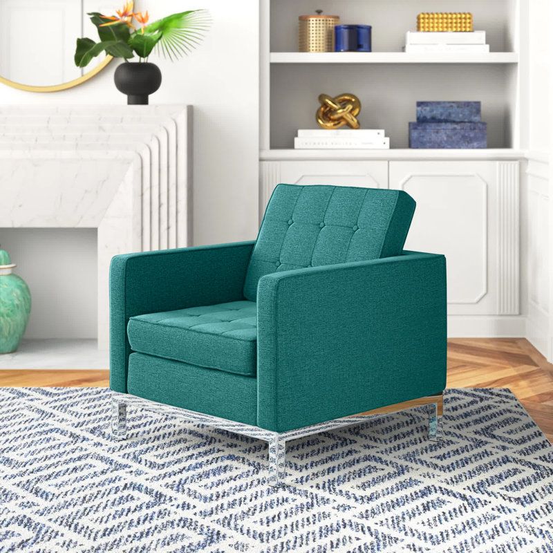 Etta Avenue™ Loft Upholstered Fabric Armchair &amp; Reviews | Wayfair regarding Understanding Modern Furniture Trends Through the Lens of Teal Loft Armchairs