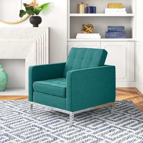Etta Avenueâ„¢ Loft Upholstered Fabric Armchair & Reviews | Wayfair regarding Understanding Modern Furniture Trends Through the Lens of Teal Loft Armchairs