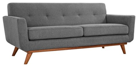 Expectation Gray Engage Armchairs And Loveseat Set Of 3 - Midcentury ... within How Gray Fabric Upholstery Transforms Contemporary Interior Design