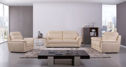 Genuine Italian Leather Beige Three Piece Sofa Set Philadelphia ... regarding How Contemporary Design Meets Durability in Modern Living Spaces
