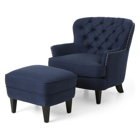 Grace Tufted Fabric Club Chair And Ottoman Set - Transitional ... throughout Grace Tufted Fabric Club Chair And Ottoman Set, Wheat And Dark Brown