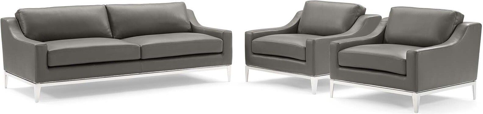 Harness 3 Piece Stainless Steel Base Leather Set Eei-4199-Gry-Set By ... throughout Harness 3 Piece Stainless Steel Base Leather Set - Gray