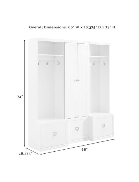 Harper 3-Piece Entryway Set, White Pantry Closet And 2 Hall Trees ... with Styling Tips for Harper 3-Piece Entryway Set in Contemporary Interiors
