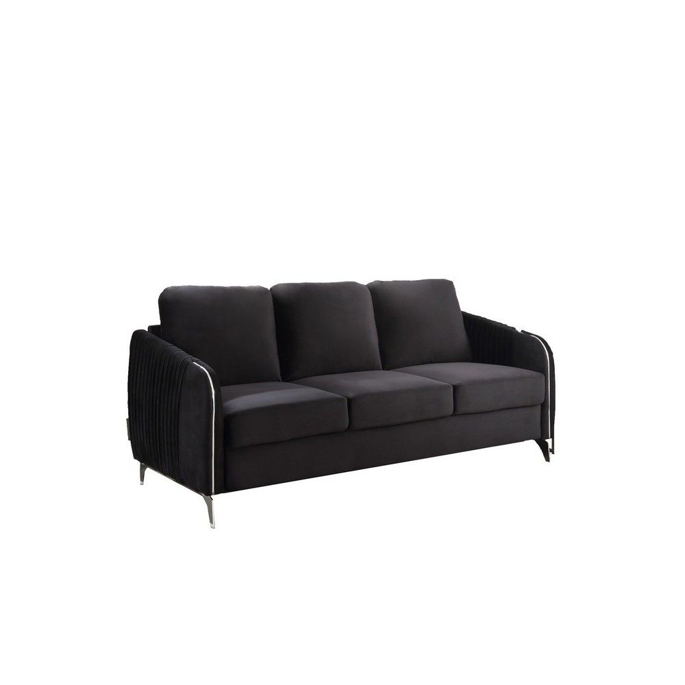 Hathaway Black Velvet Fabric Sofa Loveseat Living Room Set with regard to Creating the Ideal Living Room Atmosphere with Velvet Upholstery