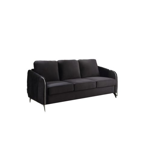 Hathaway Black Velvet Fabric Sofa Loveseat Living Room Set with regard to Creating the Ideal Living Room Atmosphere with Velvet Upholstery