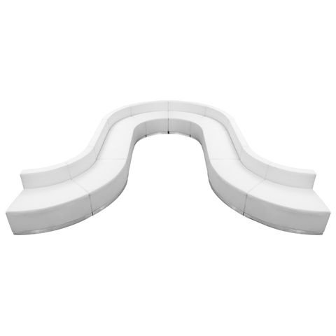 Hercules Alon Series Melrose White Leather Reception Configuration, 10 ... pertaining to Inside the Hercules Alon Series Melrose White Leather Reception Configuration Design