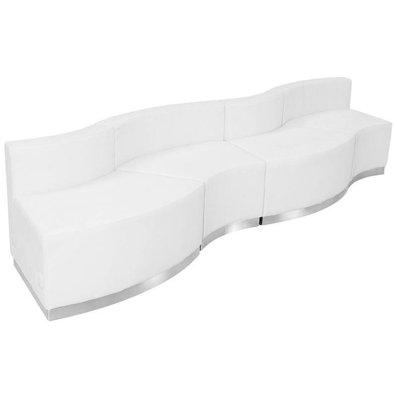 Hercules Alon Series Melrose White Leather Reception Configuration, 4 ... pertaining to Hercules Alon Series Melrose White Leather Reception Configuration, 15-Piece Set