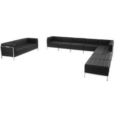 Hercules Imagination Series Black Leathersoft Sectional &amp; Sofa Set, 10 ... with regard to Hercules Imagination Series Black Leather Sectional And Chair, 5-Pieces