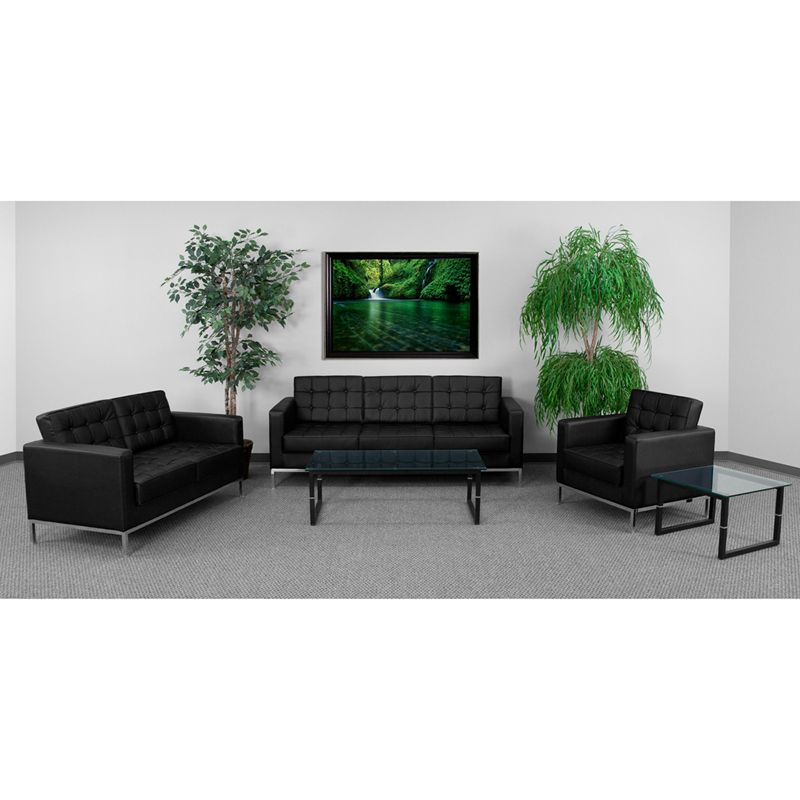 Hercules Lacey Series Reception Set In Black - By Flash Furniture ... intended for Hercules Lesley Series Reception Set, Black