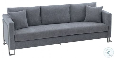Heritage Gray Fabric Upholstered Sofa With Brushed Stainless Steel Legs ... within Mastering the balance between comfort and aesthetic in home seating