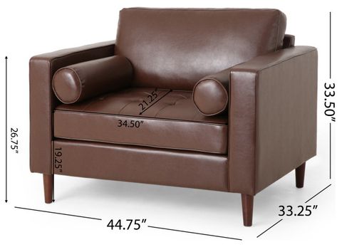 Hixon Faux Leather Tufted 3 Piece Sofa And Club Chair Set - Midcentury ... pertaining to The Art of Choosing the Right Tufted Sofa for Your Living Space